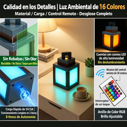 Lámpara de bloques 16 colores con mando